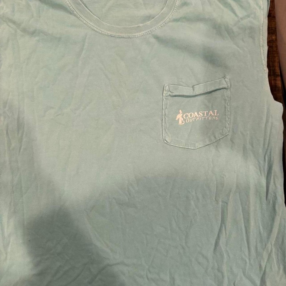 Comfort Colors Coastal Outfitters Pelican Pocket T-Shirt Seafoam Green Mens L